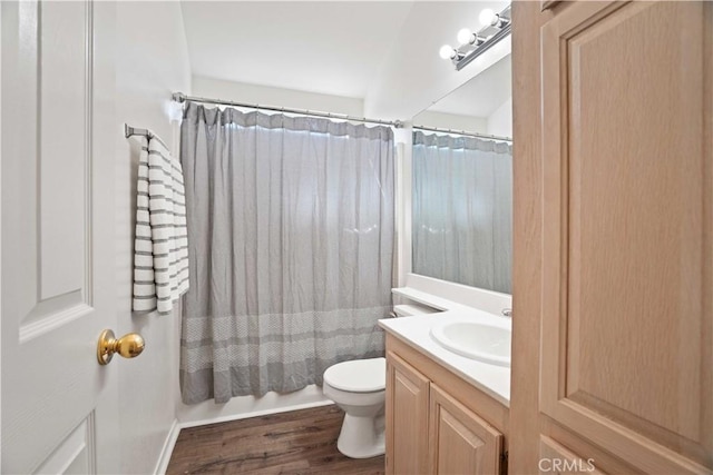 20060 Canyon View Dr, Canyon Country, CA 91351 - full bathroom with vanity, wood finished floors, and shower / tub combo