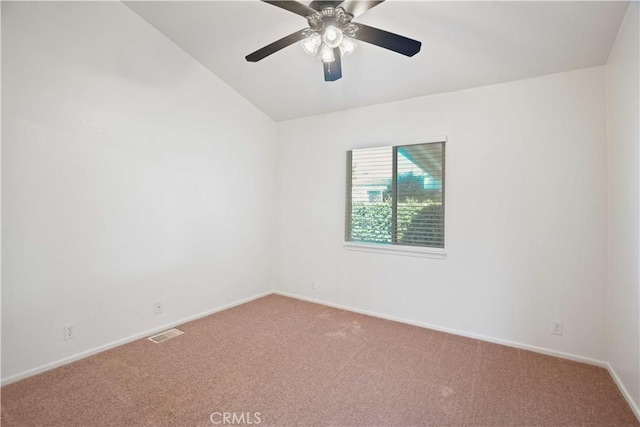 20060 Canyon View Dr, Canyon Country, CA 91351 - empty room featuring carpet, lofted ceiling, and a ceiling fan