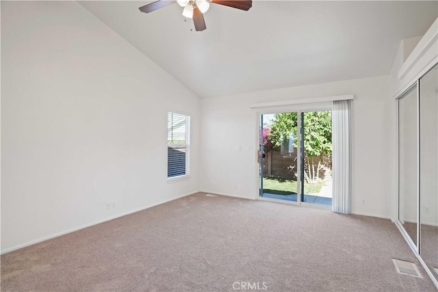 20060 Canyon View Dr, Canyon Country, CA 91351 - carpeted spare room with ceiling fan and vaulted ceiling