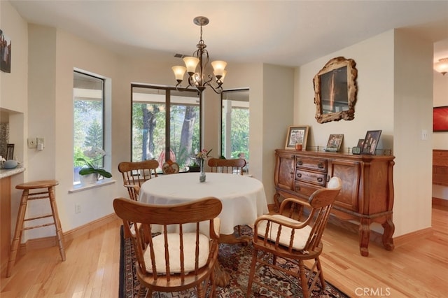 35484 Rd 274, North Fork, CA 93643 - dining space featuring a chandelier, light wood-style floors, and plenty of natural light