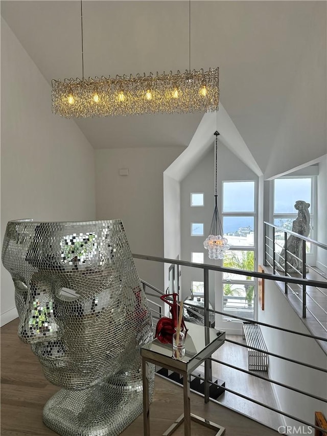 766 Pelican Dr, Laguna Beach, CA 92651 - dining space featuring wood finished floors and a chandelier