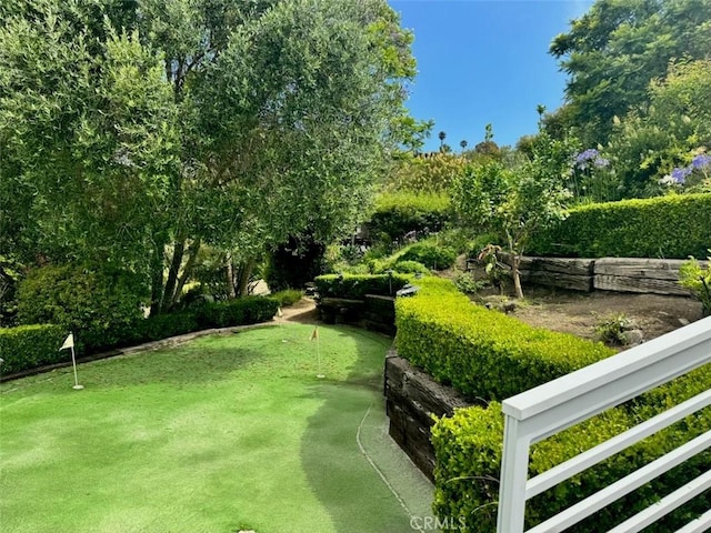 766 Pelican Dr, Laguna Beach, CA 92651 - view of yard with a putting area