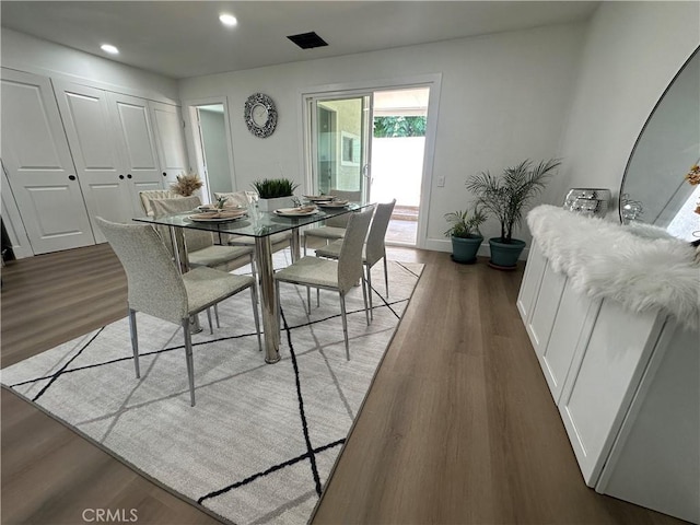 1598 W 7th St, San Bernardino, CA 92411 - dining space featuring wood finished floors and recessed lighting