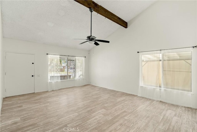 1824 Greenleaf Dr, West Covina, CA 91792 - unfurnished living room featuring light wood-style flooring, ceiling fan, and a textured ceiling