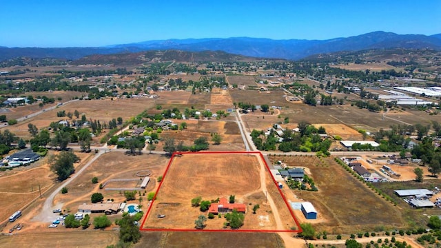 700 Ash St, Ramona, CA 92065 - view of property location with a mountainous background and property boundaries highlighted