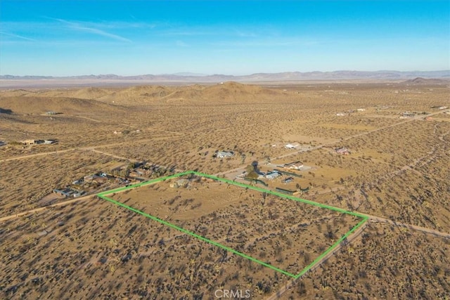 2654 Olympic Rd, Joshua Tree, CA 92252 - view of rural area featuring a mountainous background and property parcel outlined