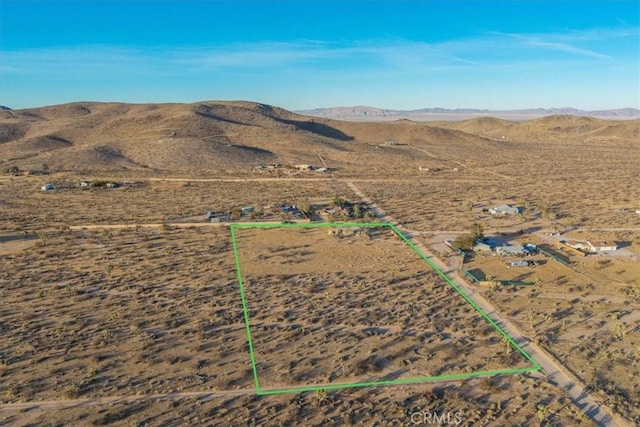 2654 Olympic Rd, Joshua Tree, CA 92252 - view of rural area featuring property parcel outlined and a mountainous background