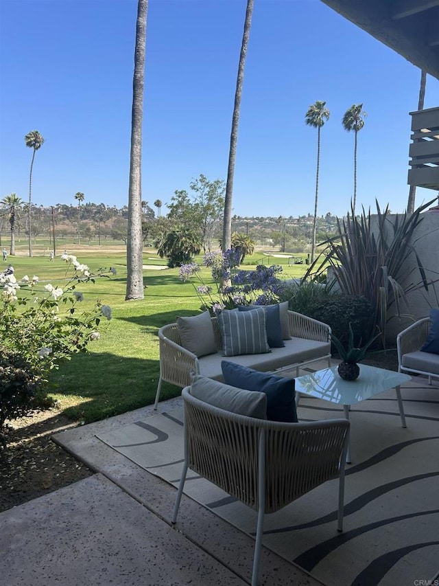 4051 Avenida Brisa, Rancho Santa Fe, CA 92091 - view of patio / terrace featuring golf course view