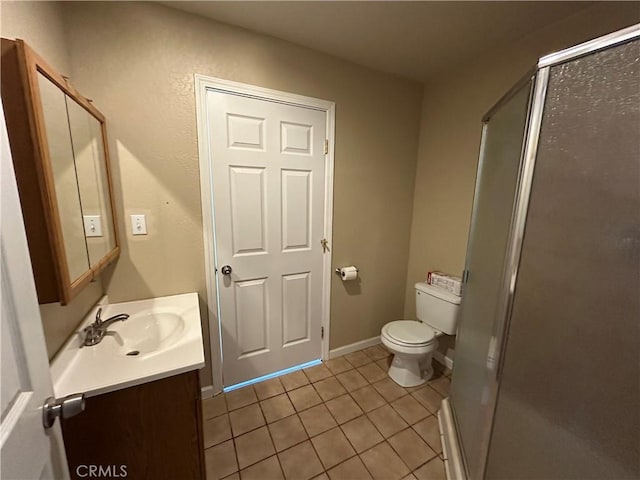 2240 Spring Valley Rd, Clearlake Oaks, CA 95423 - full bathroom with tile patterned floors, vanity, and a shower stall