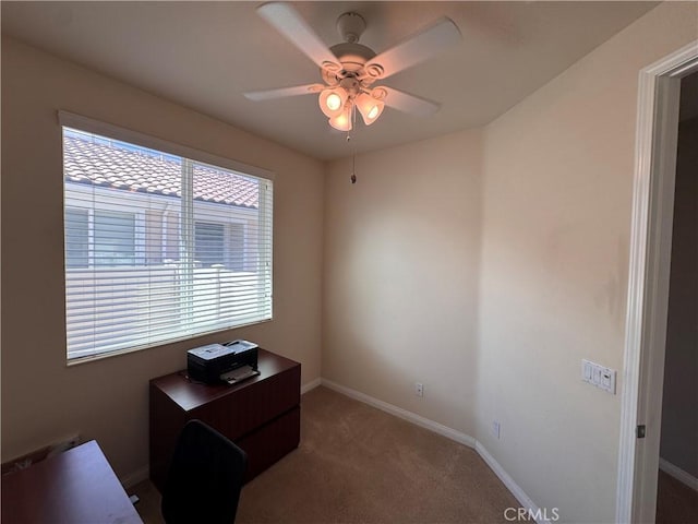 11115 Sun River Ct, Apple Valley, CA 92308 - unfurnished office featuring a ceiling fan and carpet flooring