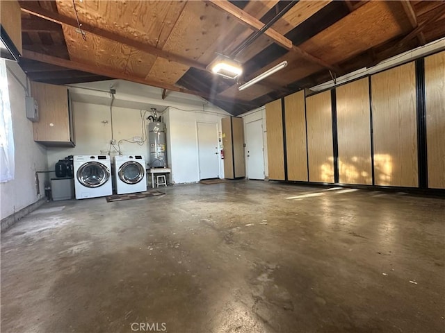16415 Red Coach Ln, Whittier, CA 90604 - garage with washer and clothes dryer and strapped water heater