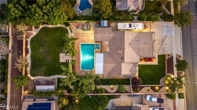 5829 Zapata Pl, Rancho Cucamonga, CA 91737 - aerial overview of property's location featuring a pool