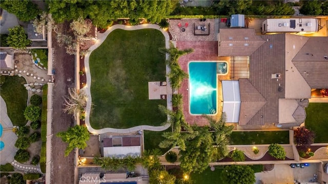 5829 Zapata Pl, Rancho Cucamonga, CA 91737 - aerial view of property and surrounding area with a pool area