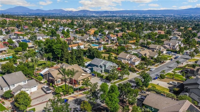 5829 Zapata Pl, Rancho Cucamonga, CA 91737 - aerial overview of property's location featuring nearby suburban area and a mountain backdrop