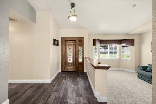 5829 Zapata Pl, Rancho Cucamonga, CA 91737 - entrance foyer featuring dark wood-type flooring and vaulted ceiling