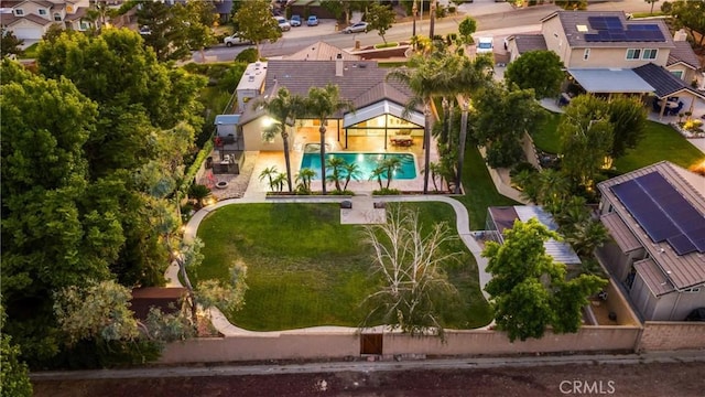 5829 Zapata Pl, Rancho Cucamonga, CA 91737 - aerial view of residential area featuring a pool
