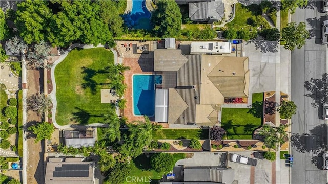 5829 Zapata Pl, Rancho Cucamonga, CA 91737 - drone / aerial view of a pool area