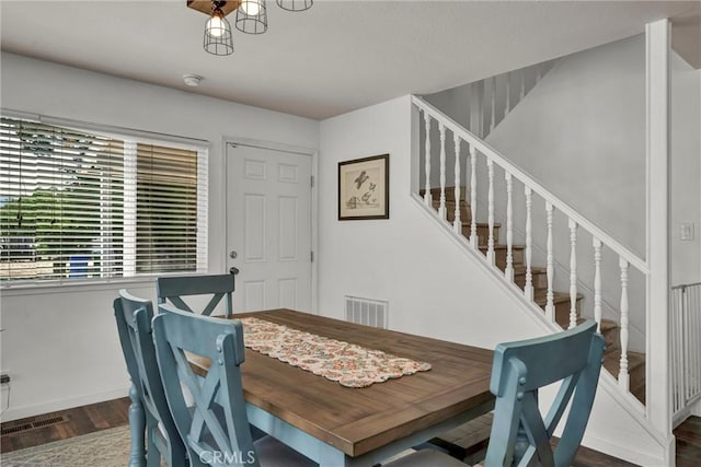 20511 Santa Barbara Ave, Middletown, CA 95461 - dining space with stairway and wood finished floors