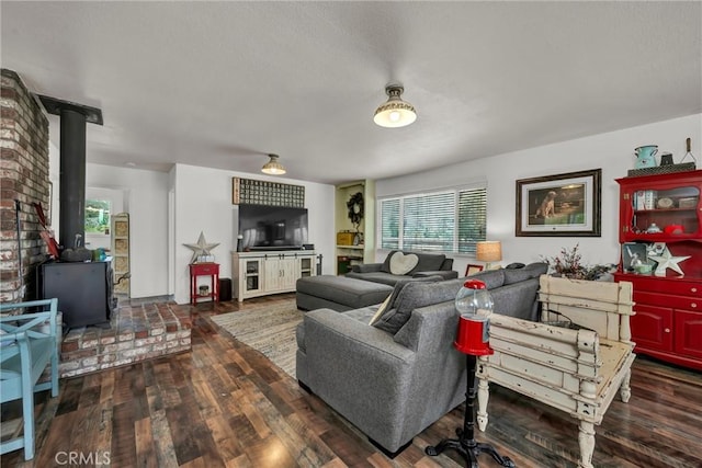 20511 Santa Barbara Ave, Middletown, CA 95461 - living room featuring a wood stove and wood finished floors