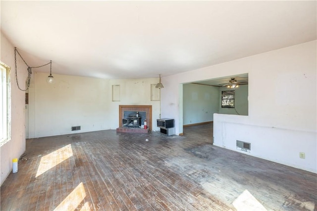 3142 Keith Ave, Castro Valley, CA 94546 - unfurnished living room featuring hardwood / wood-style floors and ceiling fan