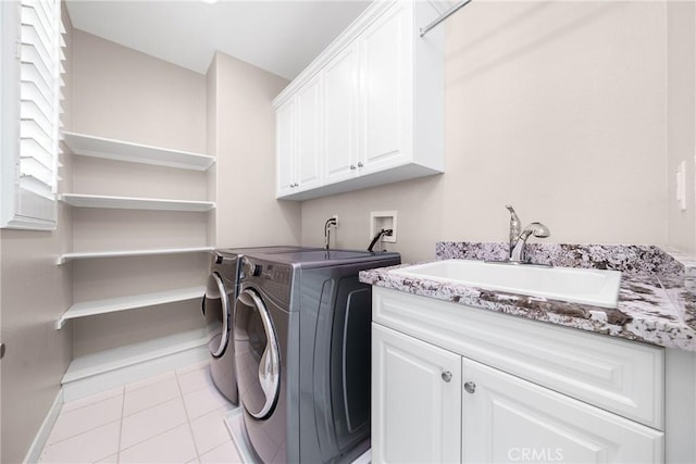 111 Spoke, Irvine, CA 92618 - laundry area with independent washer and dryer, cabinet space, and light tile patterned flooring