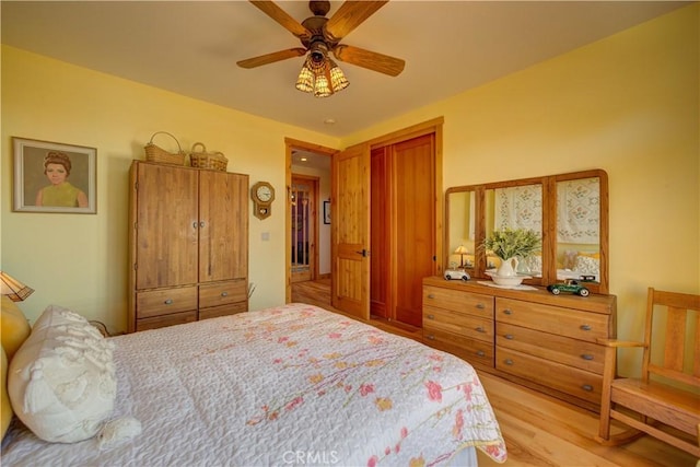 670 Highland Hills Rd, Nipomo, CA 93444 - bedroom featuring light wood-type flooring and ceiling fan