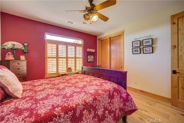 670 Highland Hills Rd, Nipomo, CA 93444 - bedroom featuring light wood-type flooring and ceiling fan