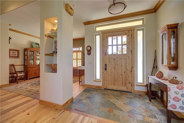 670 Highland Hills Rd, Nipomo, CA 93444 - entrance foyer featuring crown molding and wood finished floors