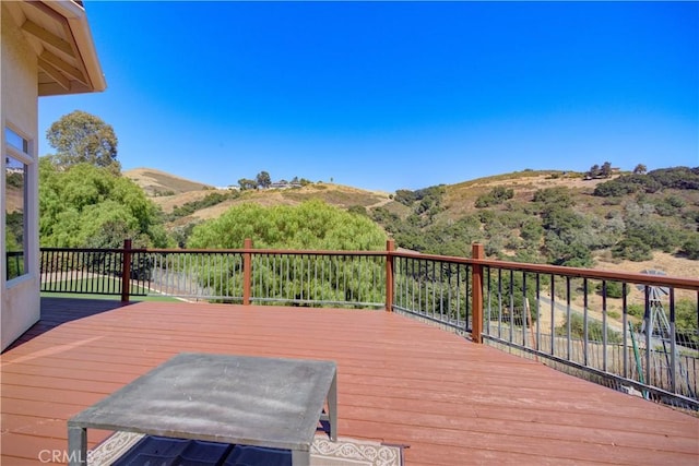 670 Highland Hills Rd, Nipomo, CA 93444 - wooden deck with a mountain view