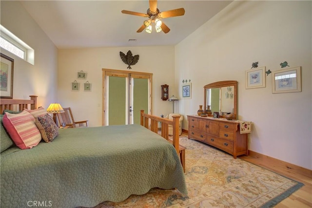 670 Highland Hills Rd, Nipomo, CA 93444 - bedroom featuring wood finished floors, a ceiling fan, and lofted ceiling