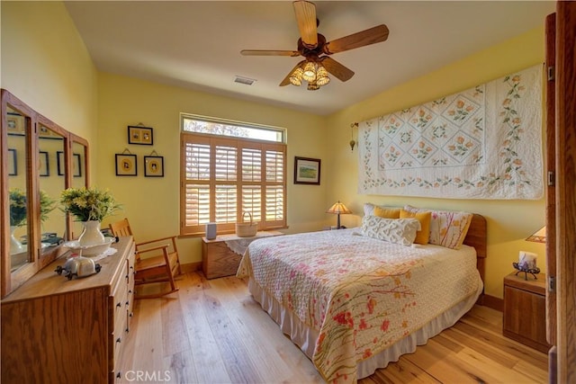 670 Highland Hills Rd, Nipomo, CA 93444 - bedroom featuring light wood-style flooring and a ceiling fan