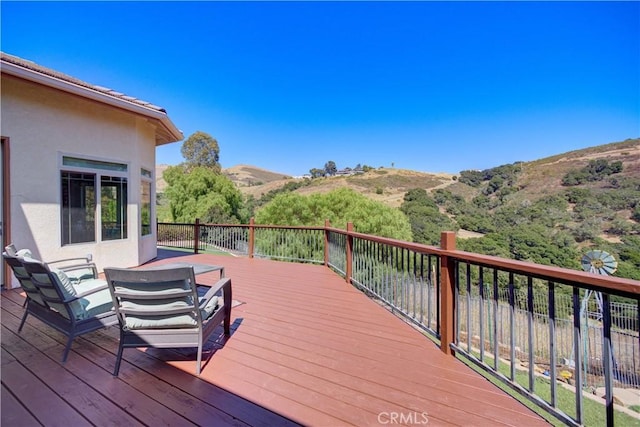670 Highland Hills Rd, Nipomo, CA 93444 - deck with a mountain view and outdoor dining space
