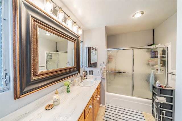 1181 W Westmont Ave, Hemet, CA 92543 - full bath with shower / bath combination with glass door and vanity
