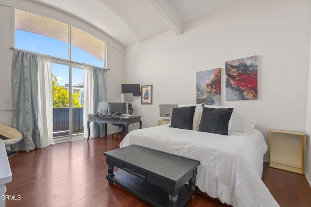 4804 La Villa Marina Unit J, Marina Del Rey, CA 90292 - bedroom with wood finished floors, access to exterior, and a desk