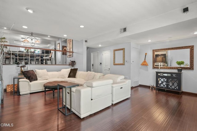 4804 La Villa Marina Unit J, Marina Del Rey, CA 90292 - living area with dark wood-type flooring and recessed lighting