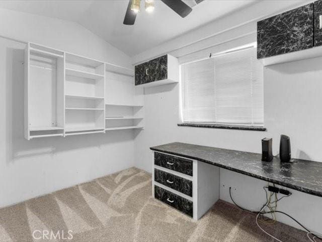 15540 China Rpds, Red Bluff, CA 96080 - spacious closet with carpet, vaulted ceiling, and a ceiling fan