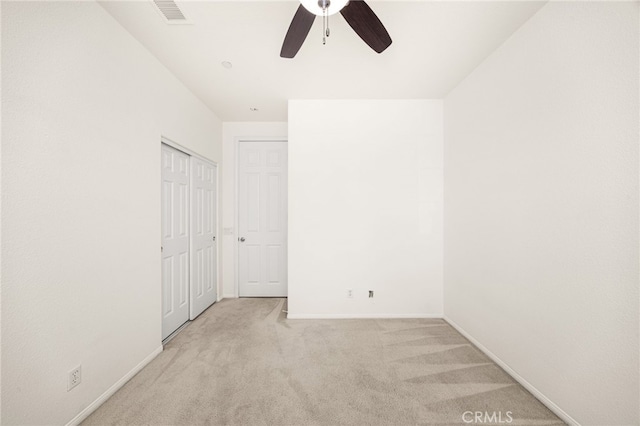 3959 Grandview Dr, Brea, CA 92823 - unfurnished bedroom featuring light carpet, a closet, and ceiling fan