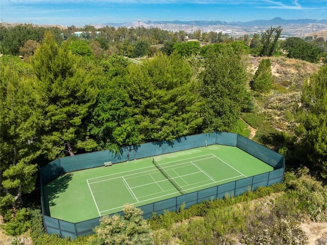 24711 Tiburon St, Valencia, CA 91355 - view of tennis court featuring a mountain view
