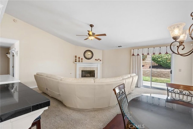 4817 Claybrook Ct, Santa Maria, CA 93455 - living area featuring a ceiling fan, a tile fireplace, and wood finished floors