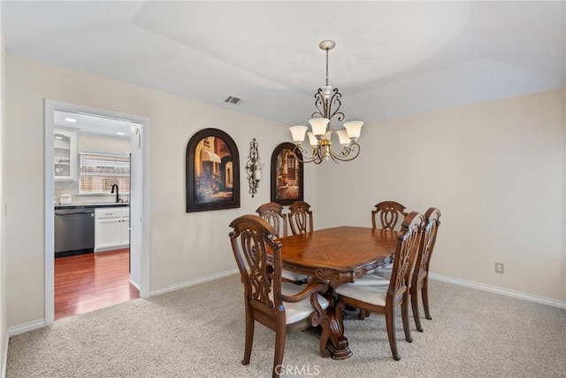 4817 Claybrook Ct, Santa Maria, CA 93455 - dining room with light carpet and a chandelier
