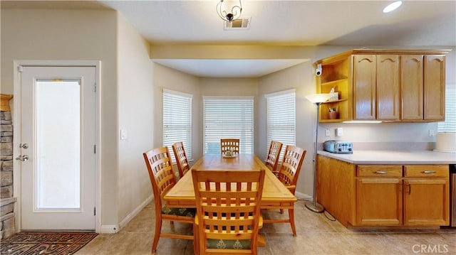 12443 Bannock Dr, Apple Valley, CA 92308 - dining room with baseboards and light tile patterned floors