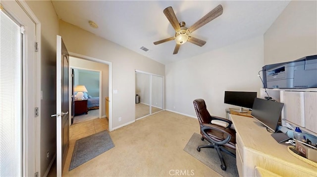 12443 Bannock Dr, Apple Valley, CA 92308 - office space with light colored carpet and ceiling fan