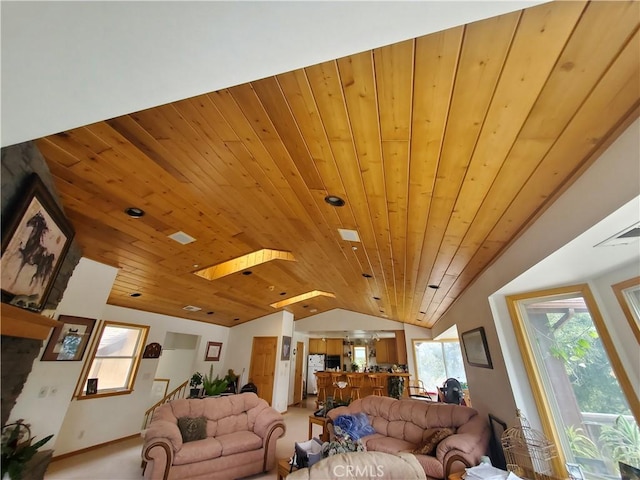 535 N Dart Canyon Rd, Crestline, CA 92325 - living area with wood ceiling and lofted ceiling
