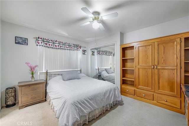 5347 E Bergh Dr, Anaheim Hills, CA 92807 - bedroom featuring light colored carpet, a closet, and ceiling fan