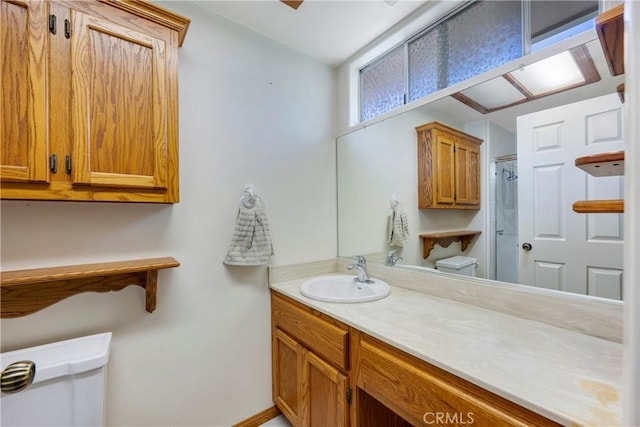 5347 E Bergh Dr, Anaheim Hills, CA 92807 - full bathroom featuring a shower with door and vanity