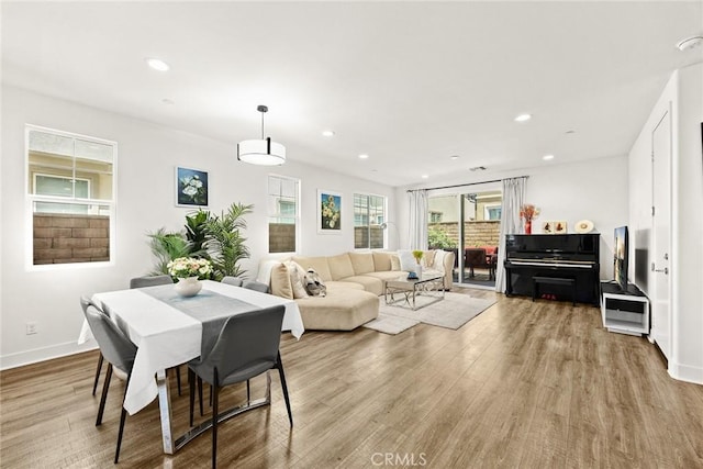 12260 Chorus Dr, Rancho Cucamonga, CA 91739 - dining area featuring light wood finished floors and recessed lighting