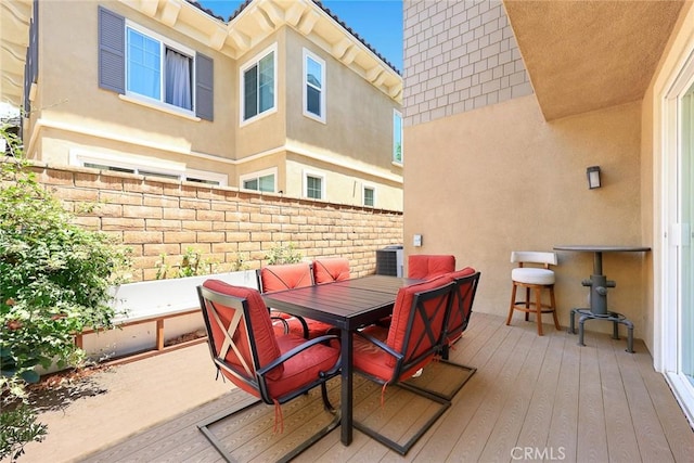 12260 Chorus Dr, Rancho Cucamonga, CA 91739 - view of patio featuring outdoor dining space and a wooden deck