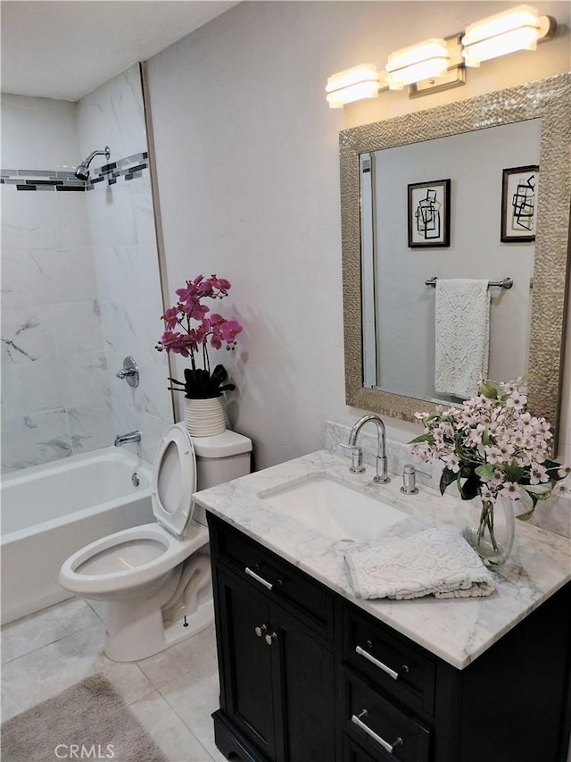 900 S Ann St, Tulare, CA 93274 - bathroom with vanity, tile patterned flooring, and bathing tub / shower combination