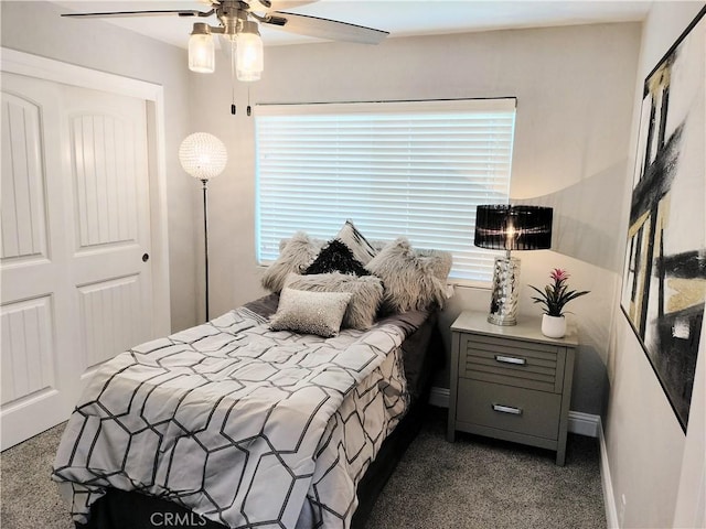 900 S Ann St, Tulare, CA 93274 - carpeted bedroom with a closet and a ceiling fan