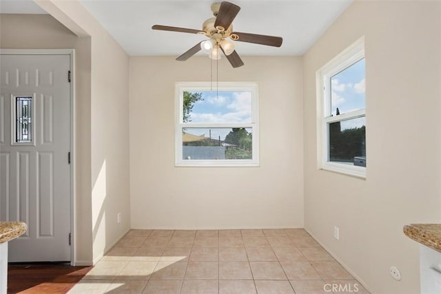 3746 Balboa Dr, Oceanside, CA 92056 - foyer entrance featuring ceiling fan and light tile patterned flooring